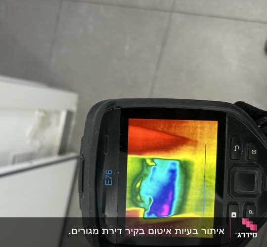 מצלמה תרמית מציגה תמונה צבעונית על מסך